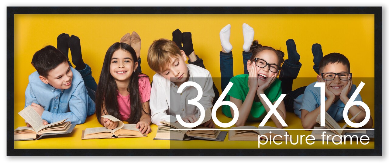 Panoramic Minimalist Black Picture Frame - UV Acrylic, Foam Board Backing, Hanging Hardware